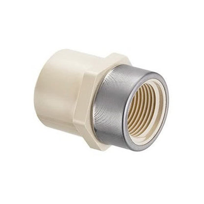 Female Adapter, 1/2 in, Socket x Stainless Steel Reinforced FNPT, SCH 40/STD, CPVC