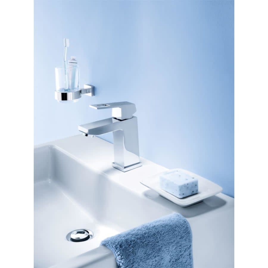 Eurocube 1.2 GPM Single Hole Bathroom Faucet with StarLight, SilkMove, EcoJoy, and QuickFix Technologies - Includes Pop-Up Drain Assembly