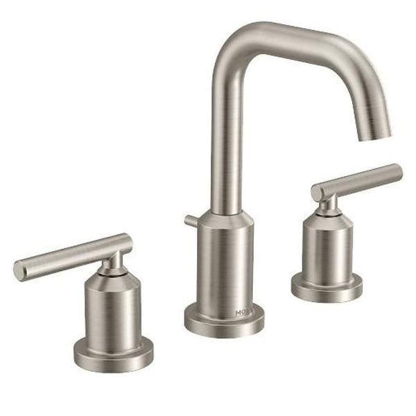 Gibson™ Widespread Lavatory Faucet, ADA, 2 Handle, 3-Hole, 1.2 gpm, Brushed Nickel