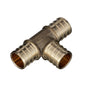 Tee, 3/4 in, Crimp PEX, Brass