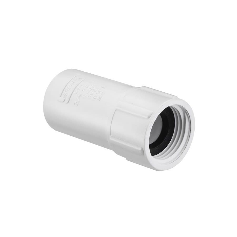 Hose Female Adapter, 3/4 in, Female Hose Threaded Swivel x Socket, SCH 40/STD, PVC