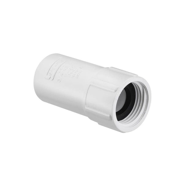 Hose Female Adapter, 3/4 in, Female Hose Threaded Swivel x Socket, SCH 40/STD, PVC