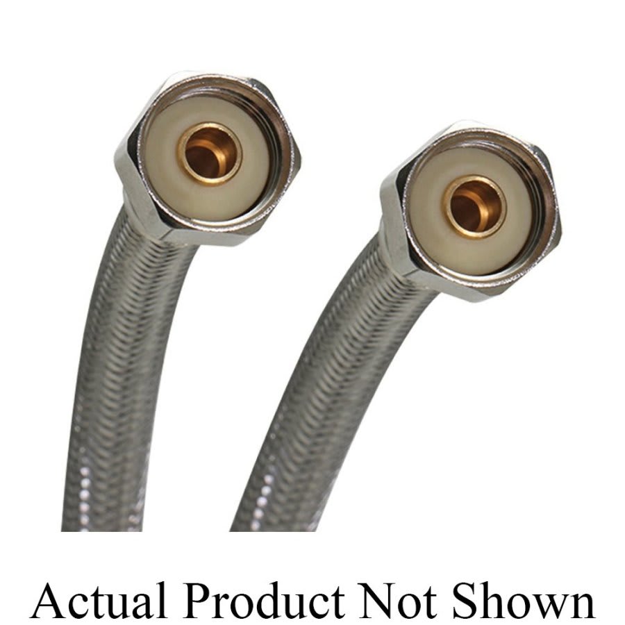 Flexible Water Supply, 1/2 in, FNPT, 30 in L, Stainless Steel