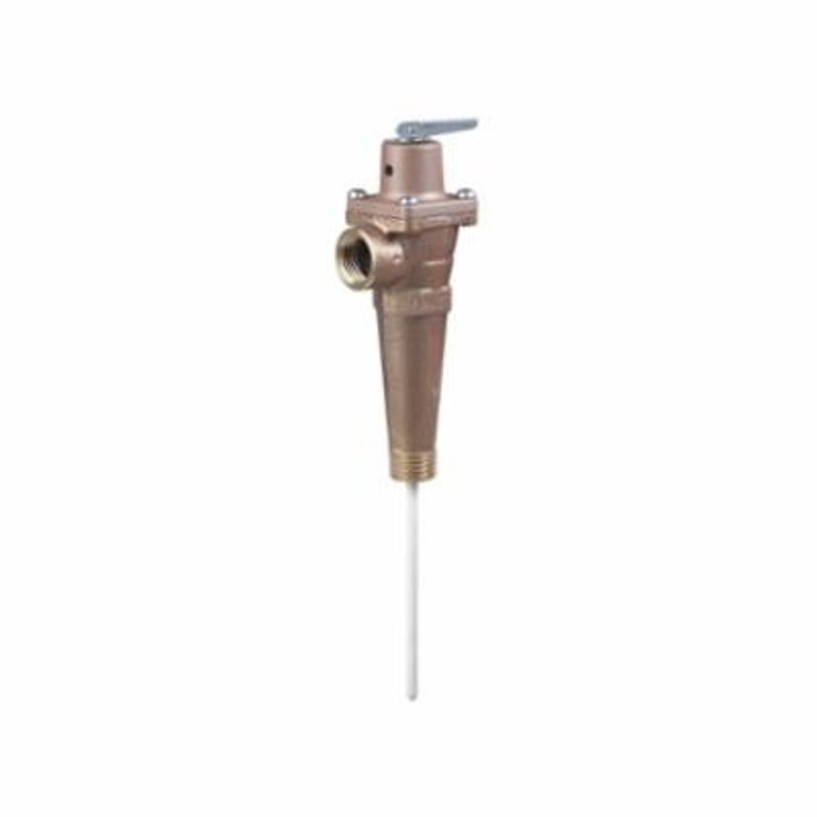 Temperature & Pressure Relief Valve, 1 in, MNPT x FNPT, Bronze