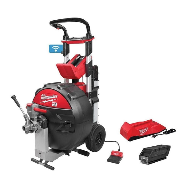 MX FUEL™ Rust-Resistant Sewer Drum Machine With POWERTREDZ™ Lift Assist Power, 3/4 in, Drain Line, 200 ft Max Run, Aluminum/HDPE/PP/Steel Housing