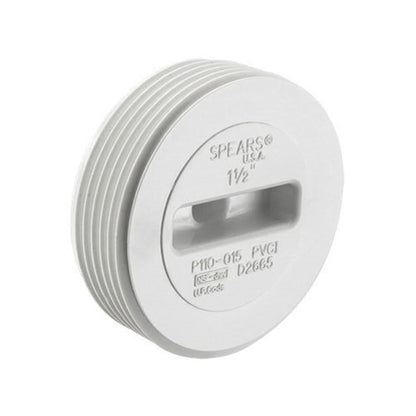 Cleanout Plug, 2 in, MNPT (Flush Style), DWV, PVC