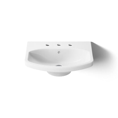 Cimarron 21" Pedestal Bathroom Sink with 3 Holes Drilled and Overflow