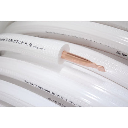 Single Line Insulated Line Set, 3/4 in Suction Line, 1/2 in THK, 50 ft L, White