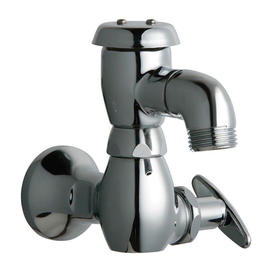 Sill Faucet, Wall Mount, Tee Handle, Polished Chrome