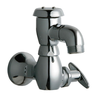 Sill Faucet, Wall Mount, Tee Handle, Polished Chrome