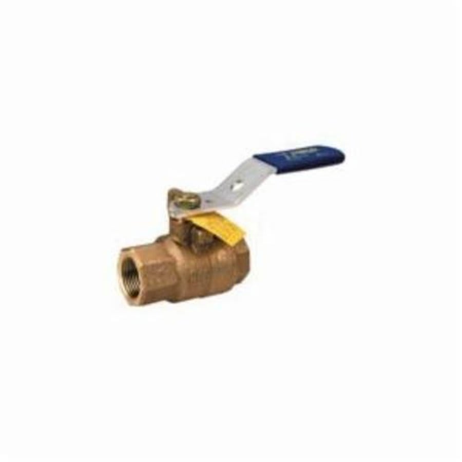 2-Piece Ball Valve, 1-1/2 in, FNPT, Standard Port, Brass Ball, Bronze