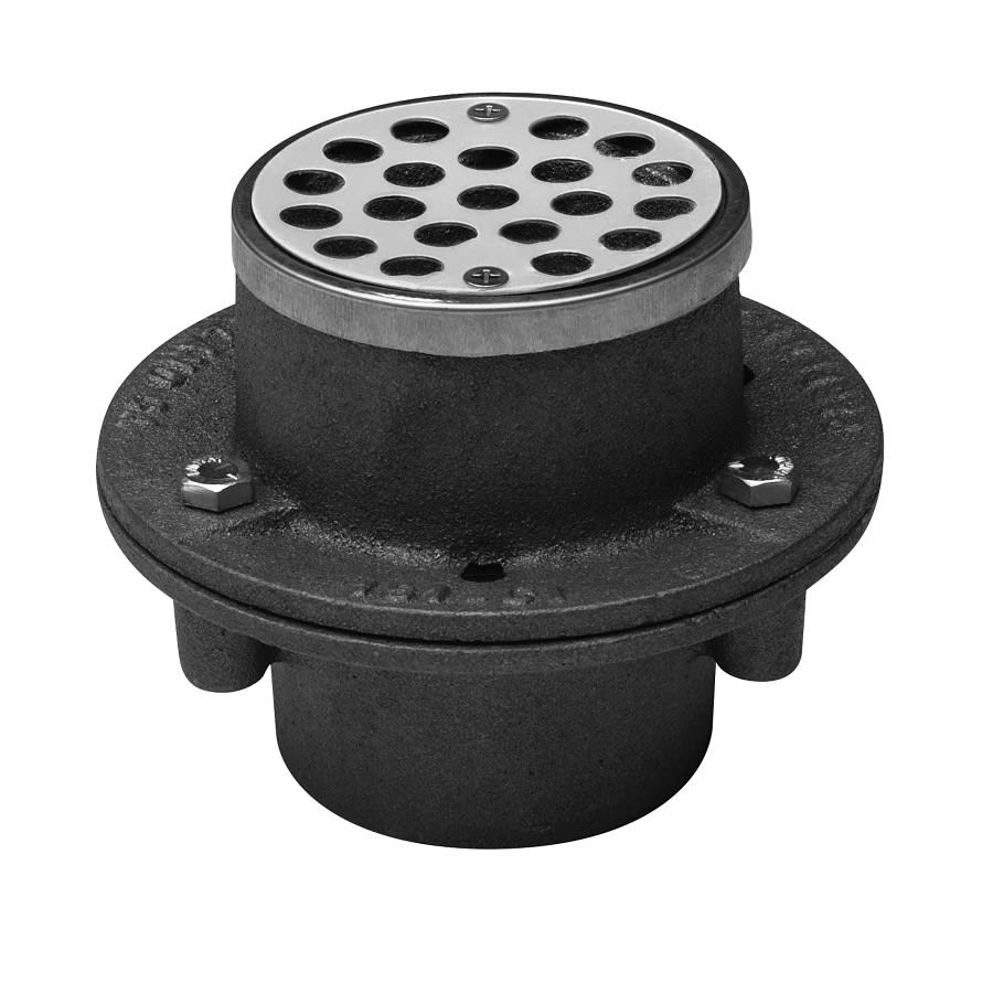 2 in 151 Series Cast Iron Drain with 2 in Sch. 40 No-Caulk Connection, Stainless Steel