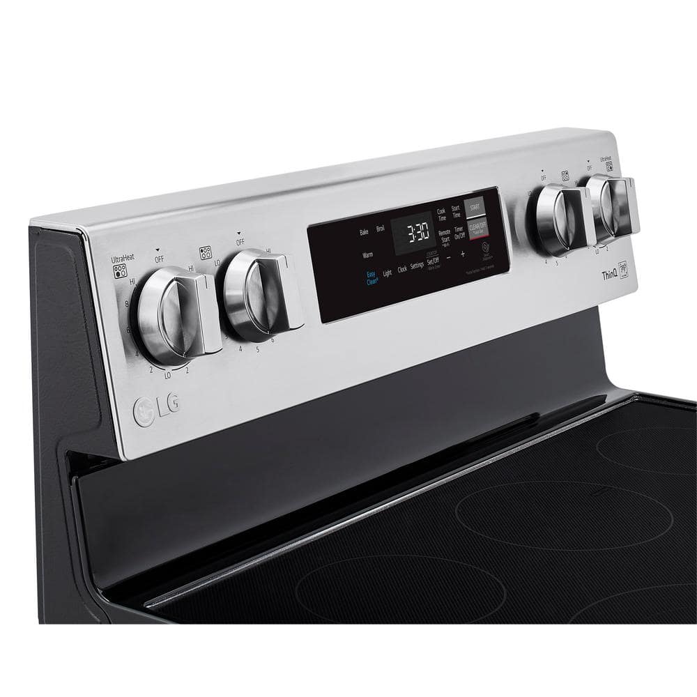 30"W 6.3Cuft Electric Smoothtop Smart Range Stainless Steel