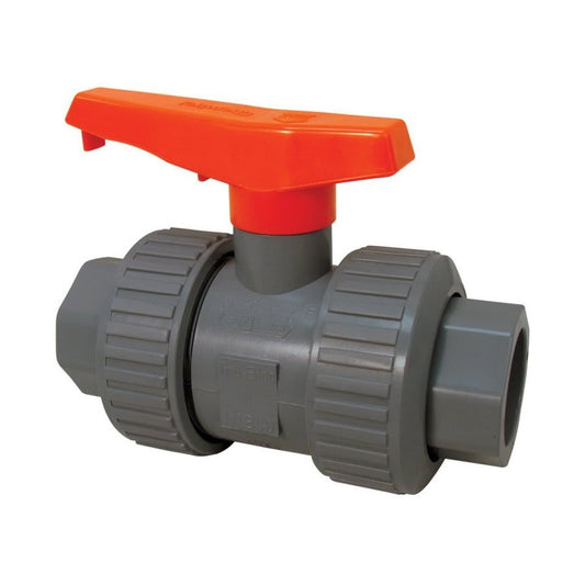 1-Piece Ball Valve, 1 in, Union Socket x Union FNPT, Full Port, PVC Ball, PVC