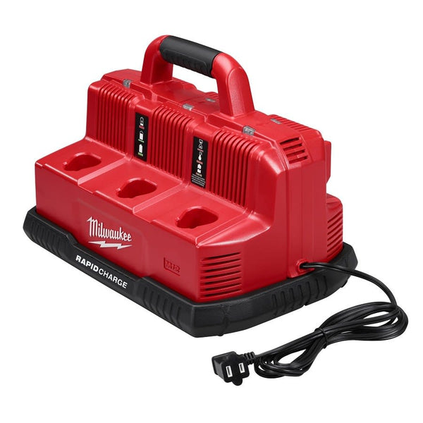 M18™ M12™ Rapid Charge Station, Lithium-Ion Battery, 1 hr Charging, 6 Batteries