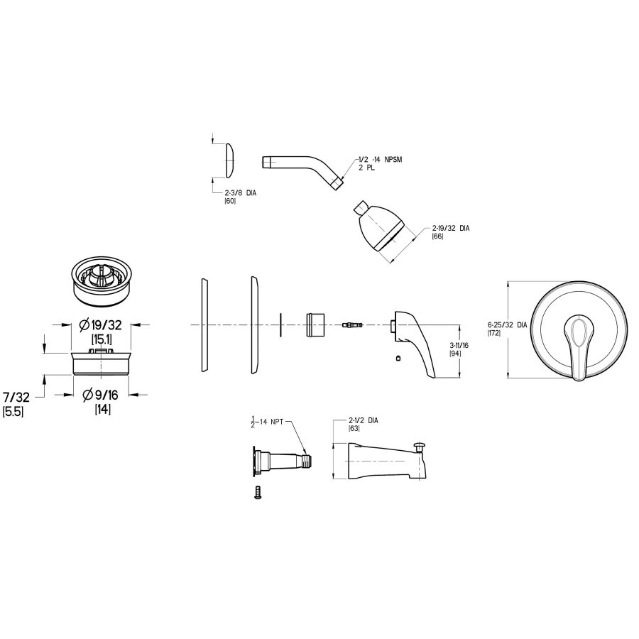 Pfirst Series™ Pressure Balanced Tub & Shower Trim, Polished Chrome