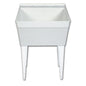 Utility Sink, 1 Basin, Floor Mount, Plastic, White