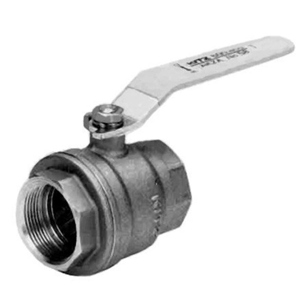 2-Piece Ball Valve, 3/8 in, FNPT, Full Port, Plated Brass Ball, Brass