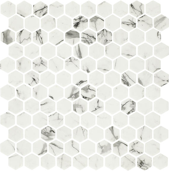 Uptown Glass Posh Resort Hexagon 1X1 Matte