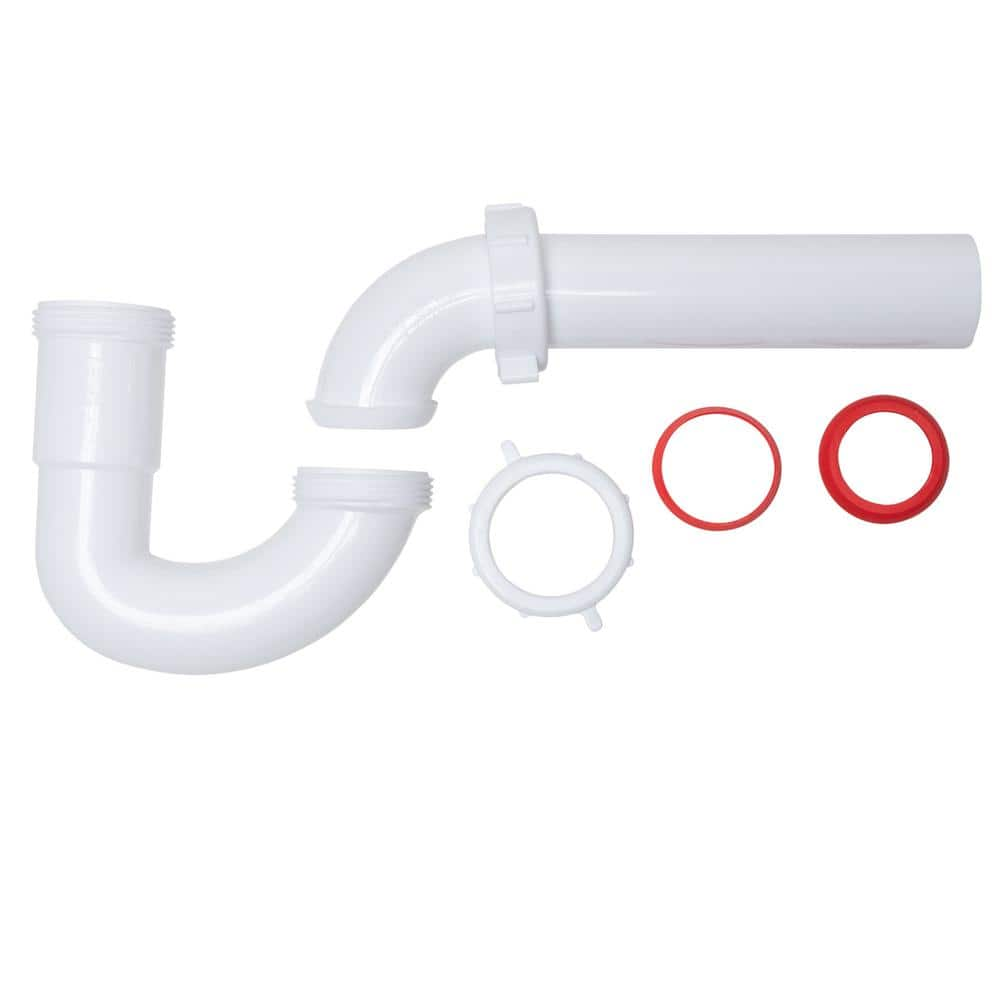 1-1/2 in. White Plastic Sink Drain P- Trap