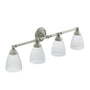 4 Light Bathroom Vanity Light with Frosted Shades from the Brantford Collection