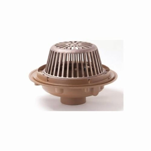 1010 Roof Drain Body, 15 in Dia, 4 in Outlet, No Hub