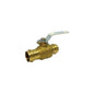2-Piece Ball Valve, 1-1/2 in, Press, Full Port, Plated Brass Ball, Brass