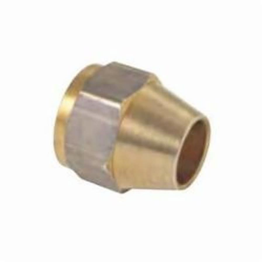 Short Nut, 3/8 in, Flare, Brass, Rough Brass, Domestic