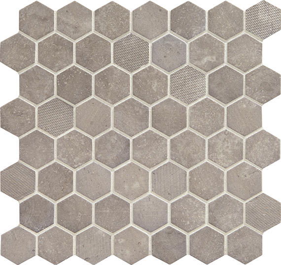 Vintage Hex Artifact Gray Hexagon 1.5X1.5 Matte