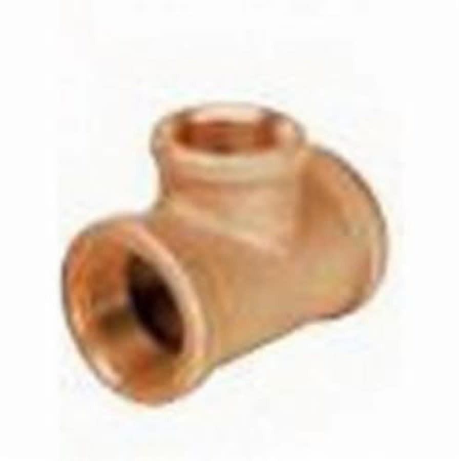 Tee, 1 x 3/4 in, FNPT, Lead Free Brass, Rough Brass