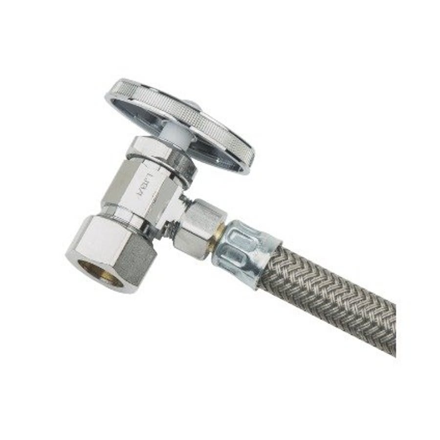 Braided Toilet Supply Kit, Brass, Polished Chrome