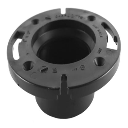 DWV Plastic Ring Closet Flange, 4 in, Hub, ABS