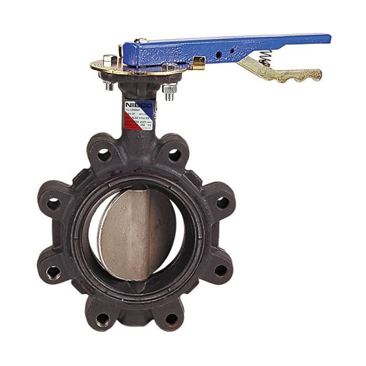 Lug Style Butterfly Valve, Lever Handle, 4 in, Flange, Ductile Iron