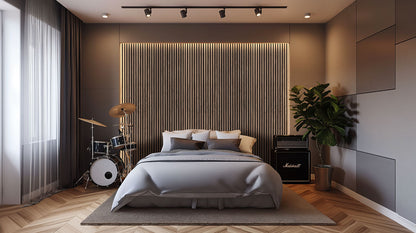 Tawny Acoustic Wood Slat Panels