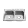 Bealeton 33" Drop In Double Basin Stainless Steel Kitchen Sink