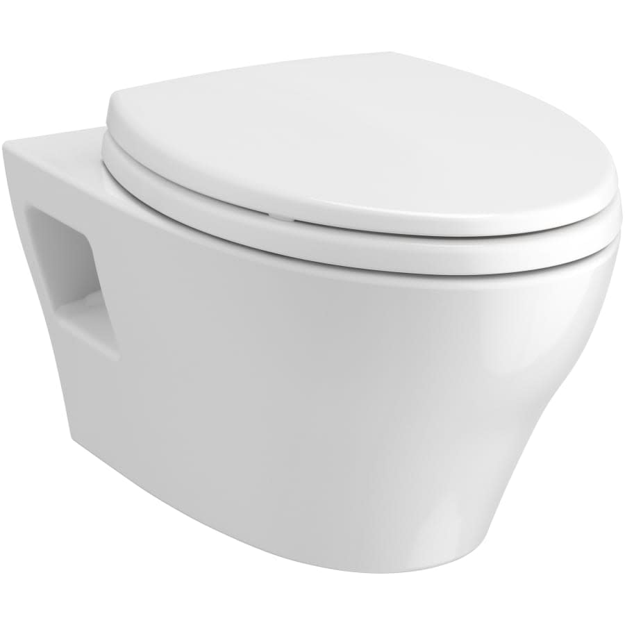 EP Wall Mounted Elongated Chair Height Toilet Bowl Only with Skirted Design and CeFiONtect - Less Seat