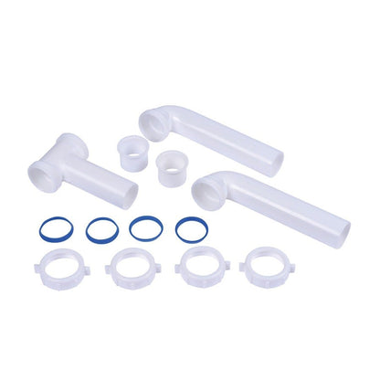 Continuous Waste, Center Outlet, 1-1/2 in, Polypropylene, White