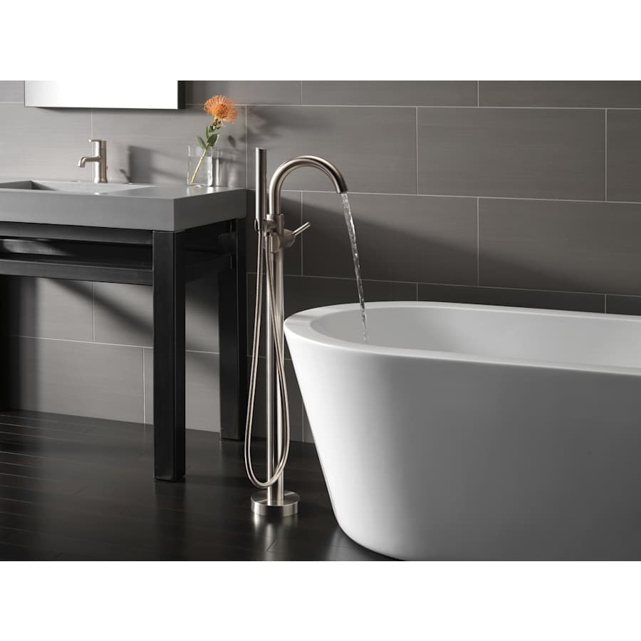 Trinsic Floor Mounted Tub Filler with Integrated Diverter and Hand Shower - Less Rough In