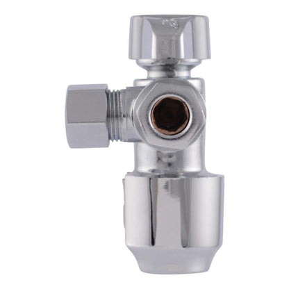 Max 1/2 in. Push-to-Connect x 3/8 in. O.D. Compression x 3/8 in. O.D. Compression Quarter-Turn Angle Dual Stop Valve