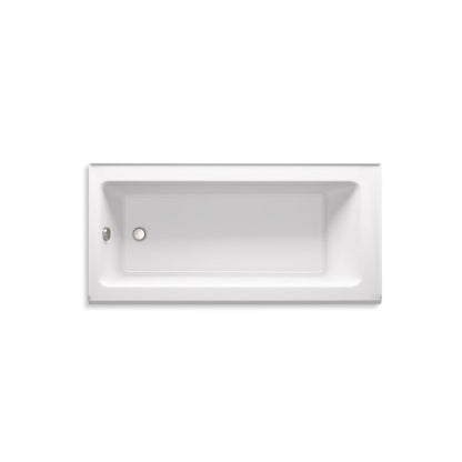 Bellwether Bath Tub 66" L x 32" W Cast Iron Soaking for Three Wall Alcove Installations with Integral Apron and Left Drain