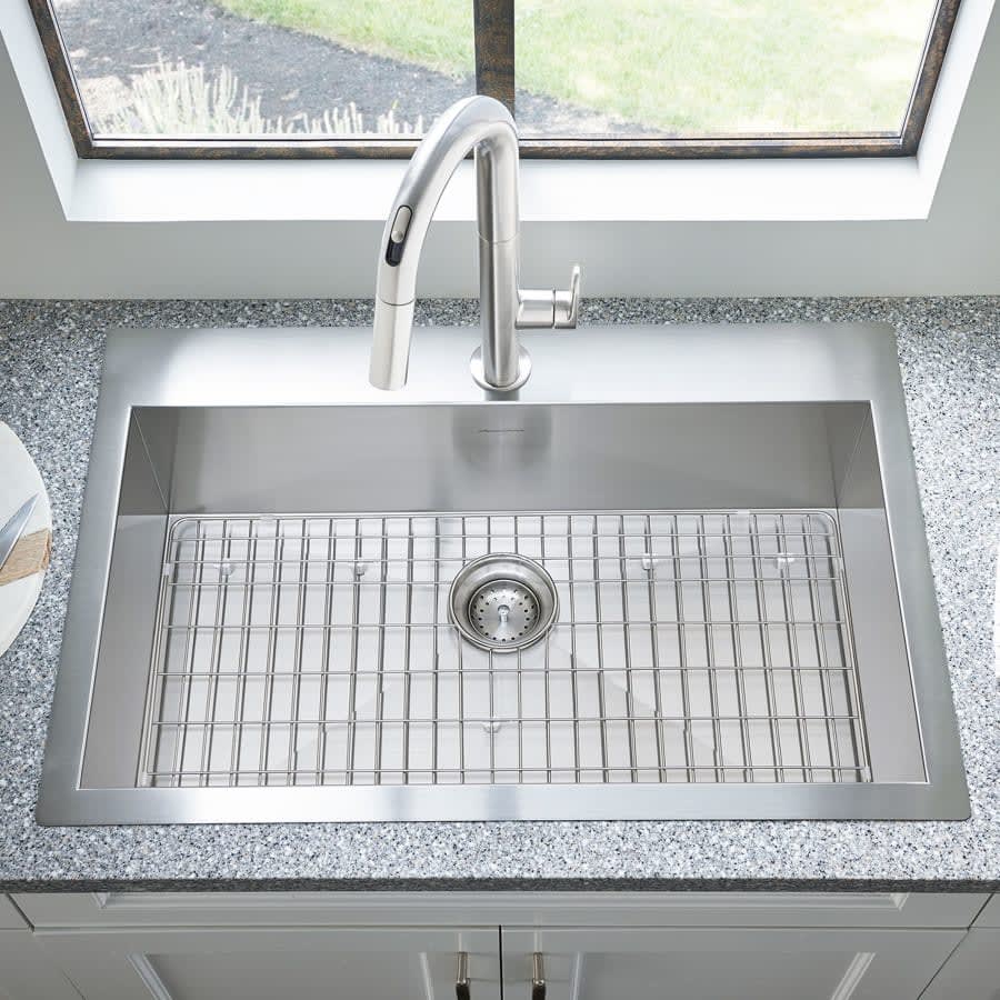 Edgewater 33" Single Basin Stainless Steel Kitchen Sink for Drop In or Undermount Installations with Single Faucet Hole - Drain Included