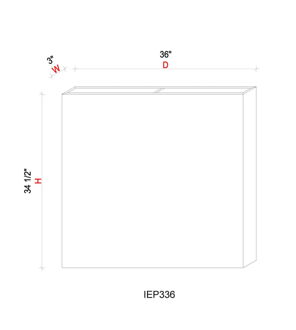 Island End Panel - 36"W x 34.5"H x 3"D