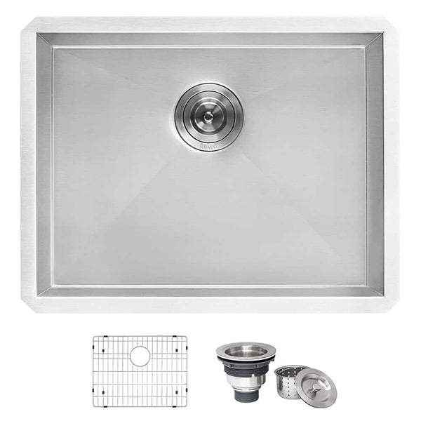 23 in. x 18 in. Single Bowl Undermount 16-Gauge Stainless Steel Laundry Utility Sink