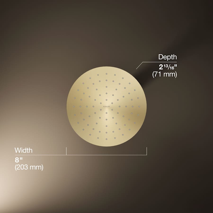 Contemporary Round 8" Single Function 2.5 GPM Rainhead with MasterClean Sprayface and Katalyst Air-Induction Technology