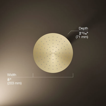 Contemporary Round 8" Single Function 2.5 GPM Rainhead with MasterClean Sprayface and Katalyst Air-Induction Technology