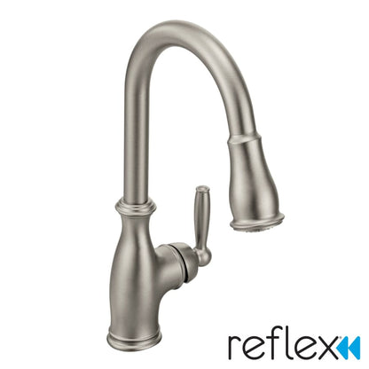 Brantford Single Handle Pulldown Spray Kitchen Faucet with Reflex Technology