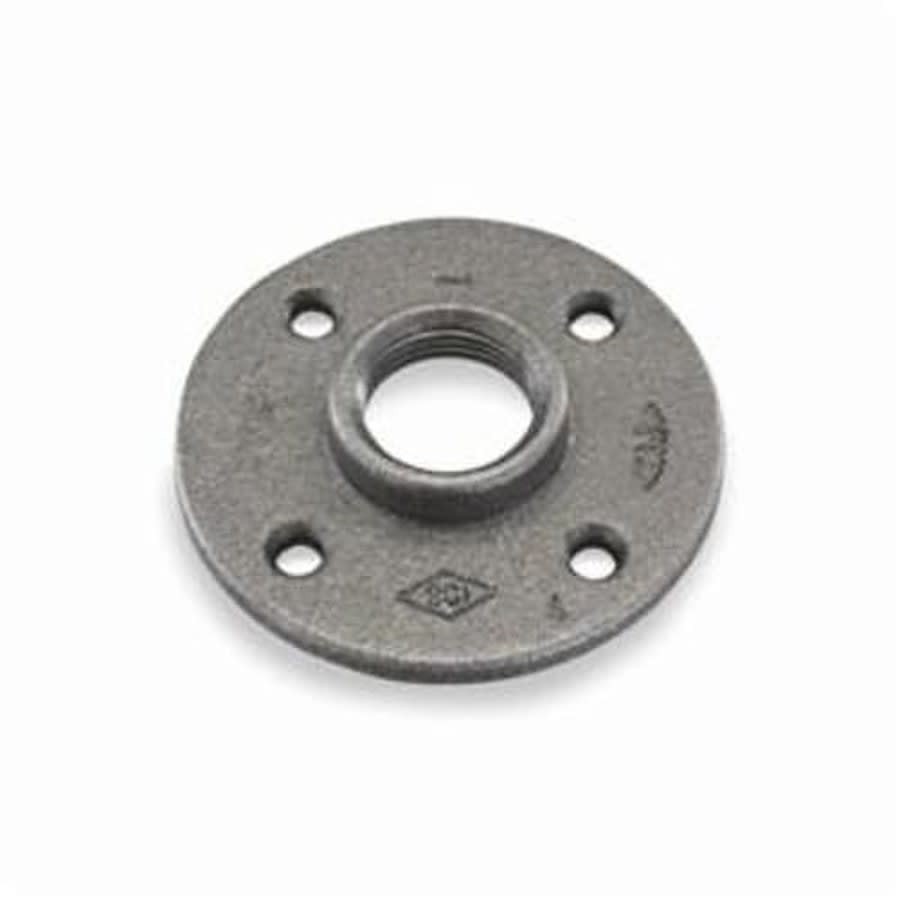 Floor Flange, 1 in, FNPT, 3-7/8 in OD, 4 Bolt Holes, 125 lb, Malleable Steel