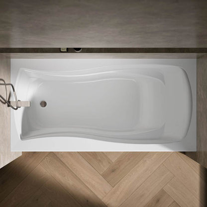 Mariposa Collection 72" Three Wall Alcove Soaking Bath Tub with Left Hand Drain, Apron Front and Integral Tile Flange