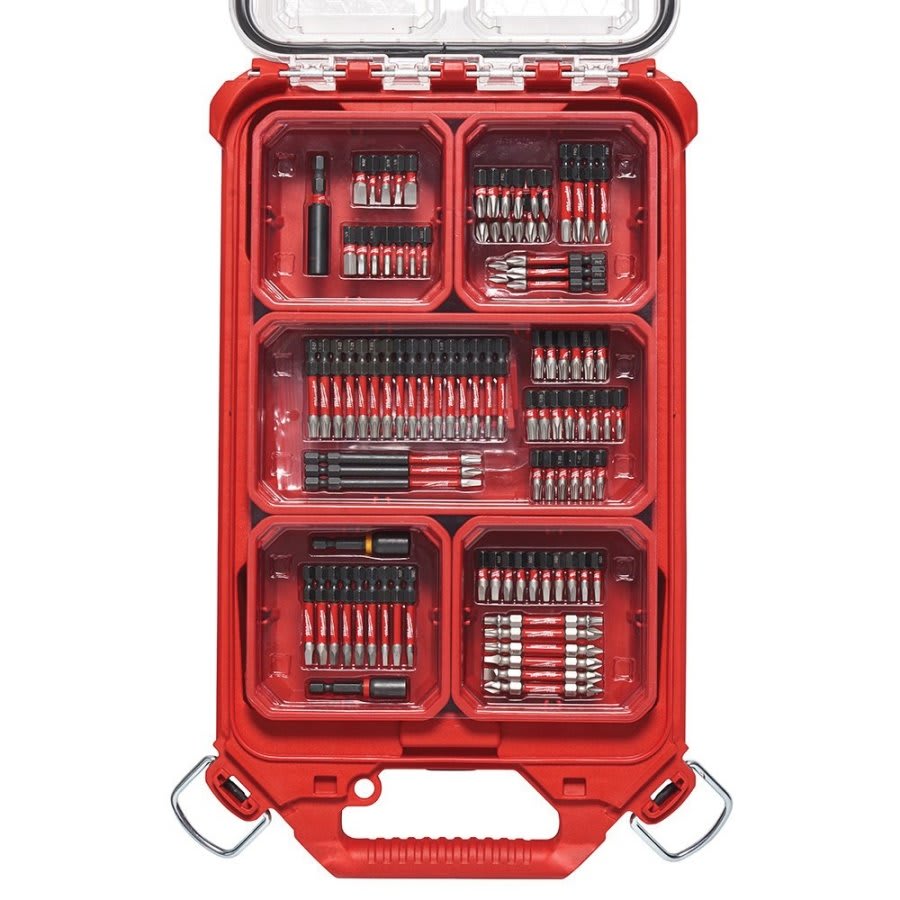 SHOCKWAVE™ PACKOUT™ 100-Piece Impact Driver Bit Set, Hex/Phillips®/Slotted/Square/Torx Point, 1/4 in