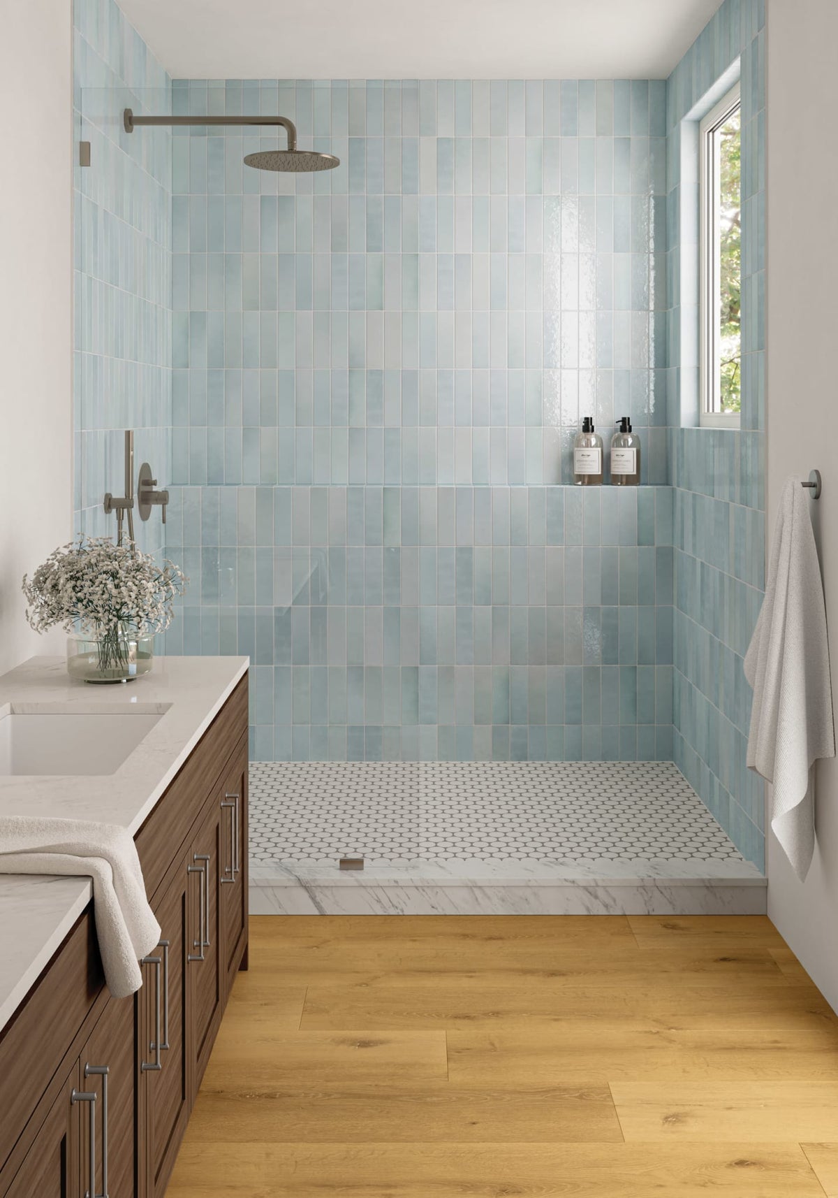 Cloé 2.5" x 8" Glossy Ceramic Tile in Baby Blue